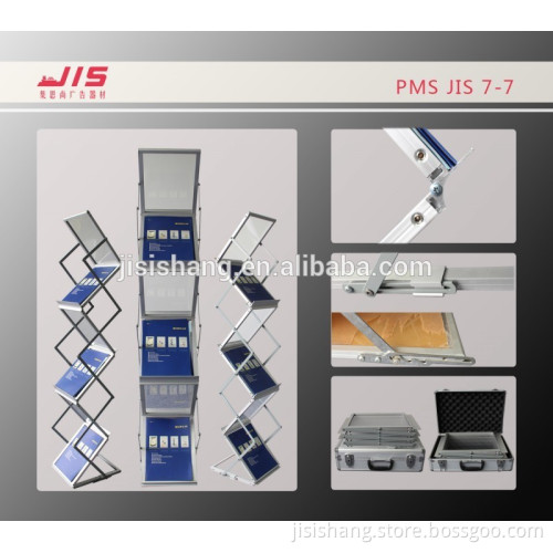 JIS7-7 elegant A4* six customize display exhibition usage acrylic&steel & aluminum information display holder